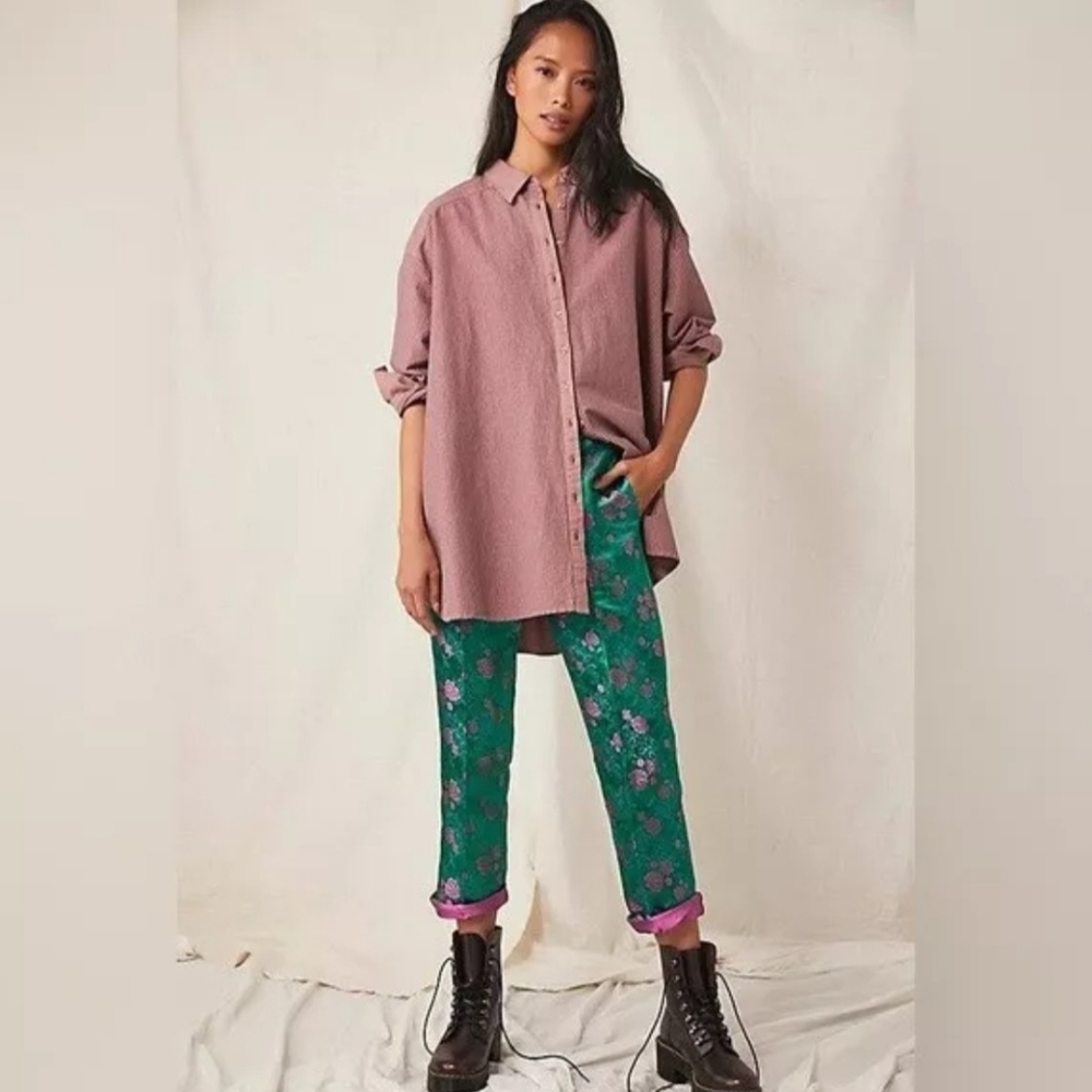 Free People Dark Hearts Jacquard Straight Leg Pants